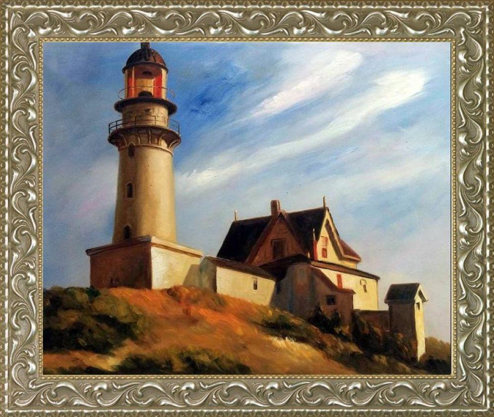 Lighthouse at Two Lights Pre-Framed - Rococo Silver 20"X24"