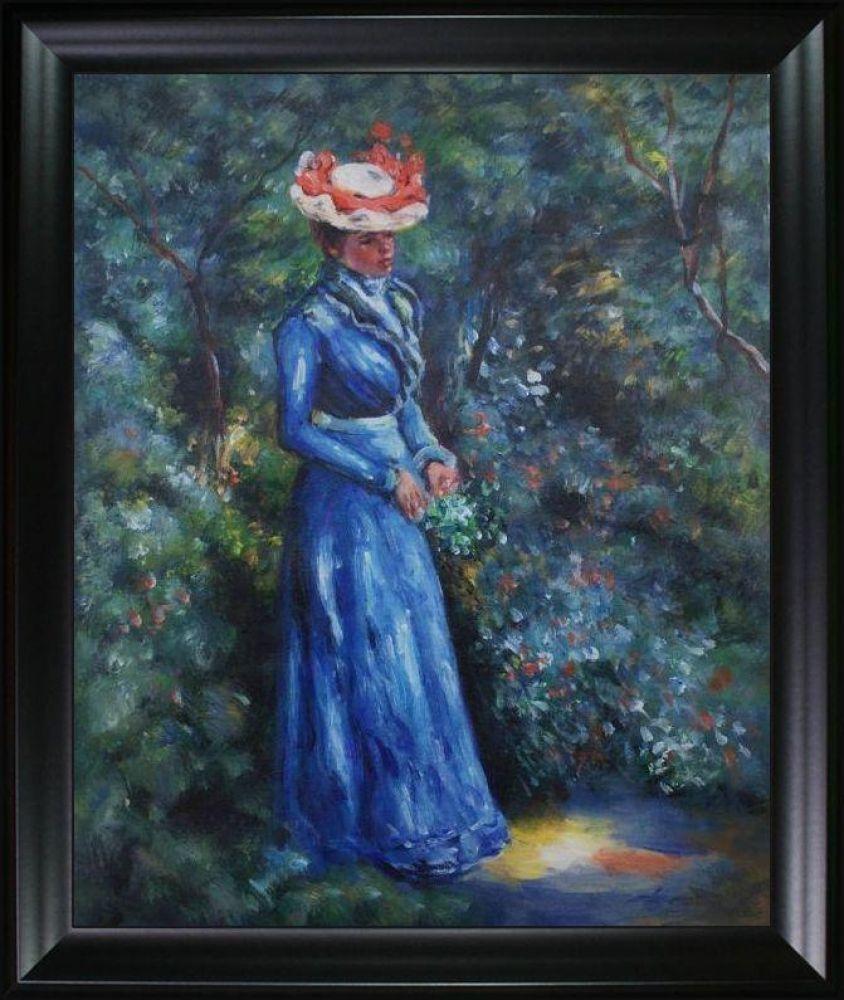 Woman in a Blue Dress, Standing in the Garden of St. Cloud Pre-framed - Black Matte Frame 20"X24"