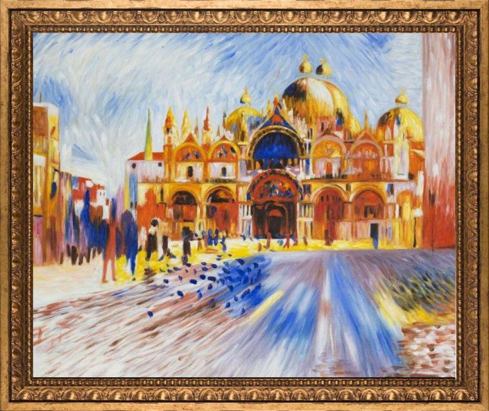 The Piazza San Marco Venice, 1881 Pre-Framed - Versailles Gold Frame 20" X 24"