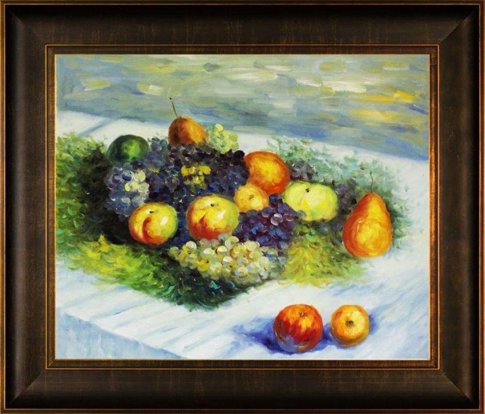 Pears and Grapes Pre-Framed - Veine D'Or Bronze Scoop Frame 20"X24"