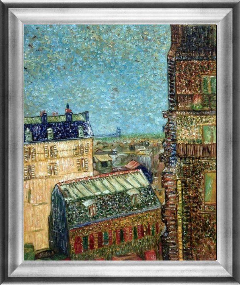 View of Paris from Vincent's Room in the Rue Lepic, 1887 Pre-framed - Athenian Silver Frame 20"X24"