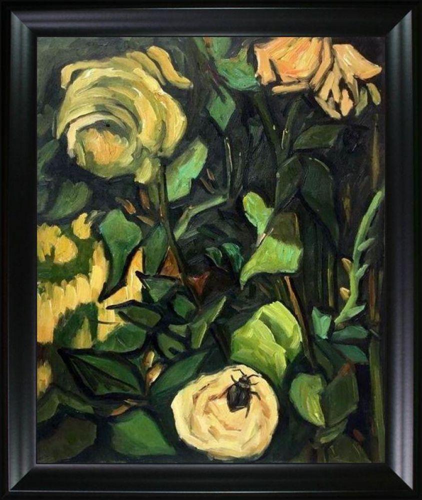 Roses and Beetle, 1890 Pre-framed - Black Matte Frame 20"X24"