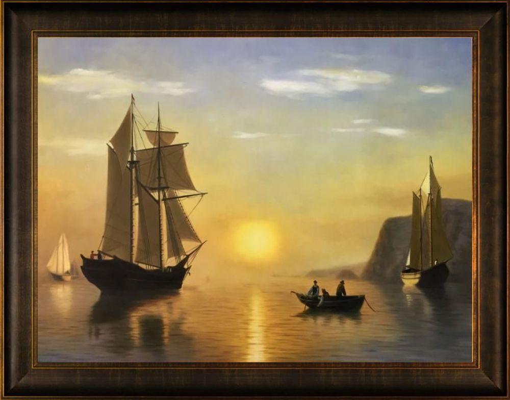 A Sunset Calm in the Bay of Fundy Pre-Framed - Veine D'Or Bronze Scoop Frame 30"X40"