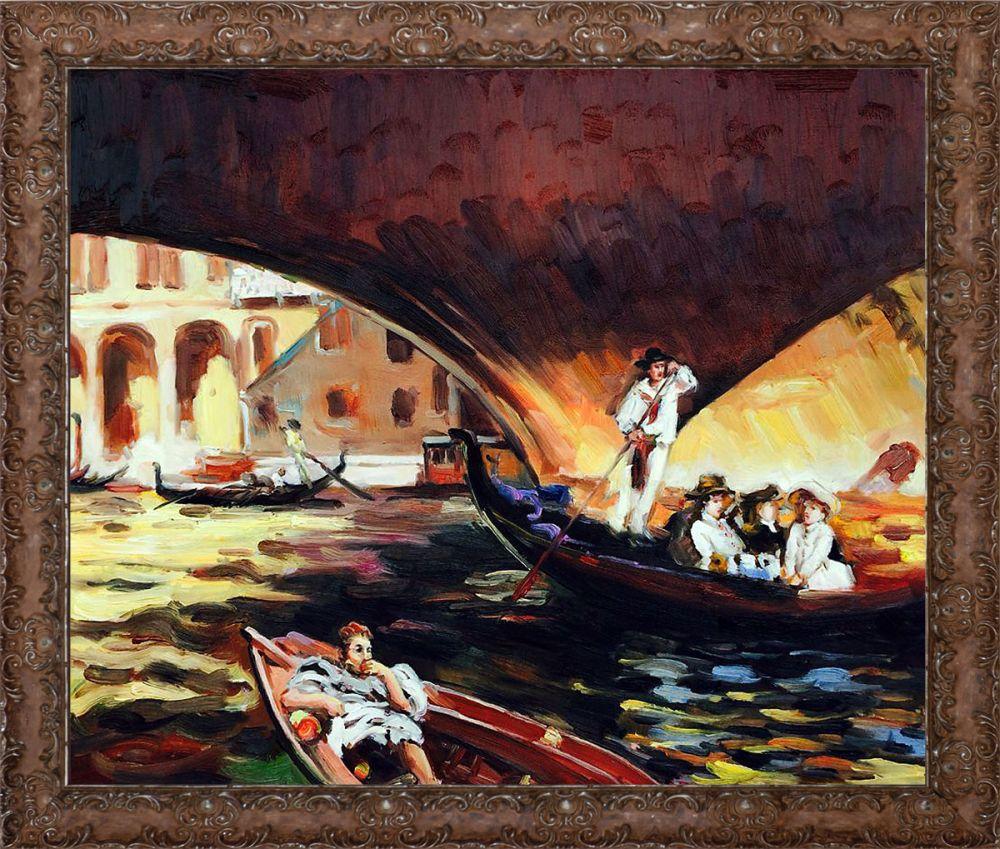 The Rialto, Venice Pre-Framed - Italian Renaissance Frame 20"X24"
