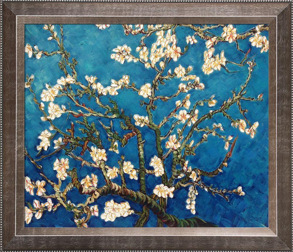 Branches of an Almond Tree in Blossom Pre-Framed - Veine D'Or Pewter Angled Frame 20