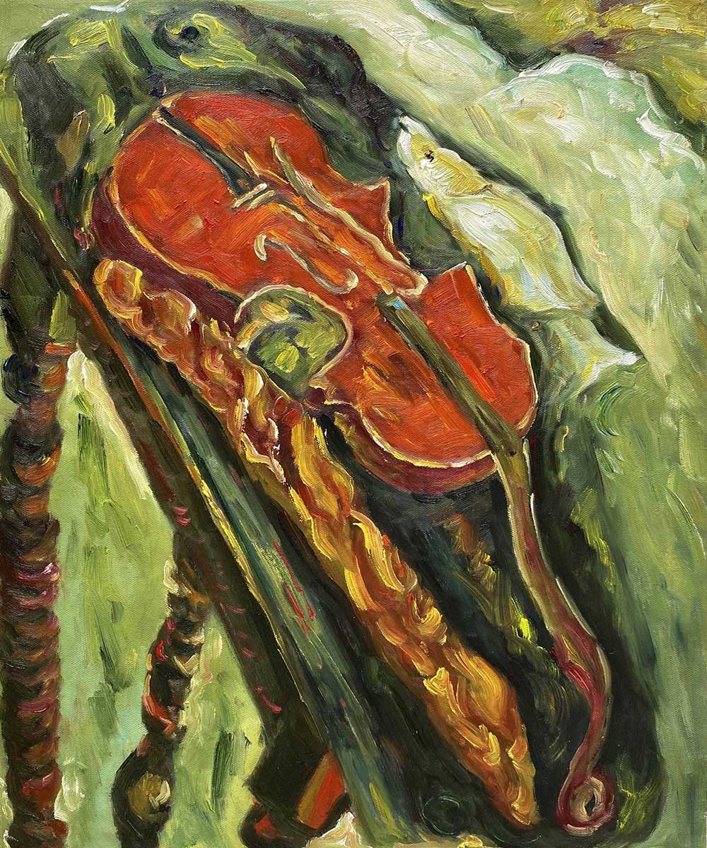 Chaim Soutine - Still Life with Violin, Bread, and Fish