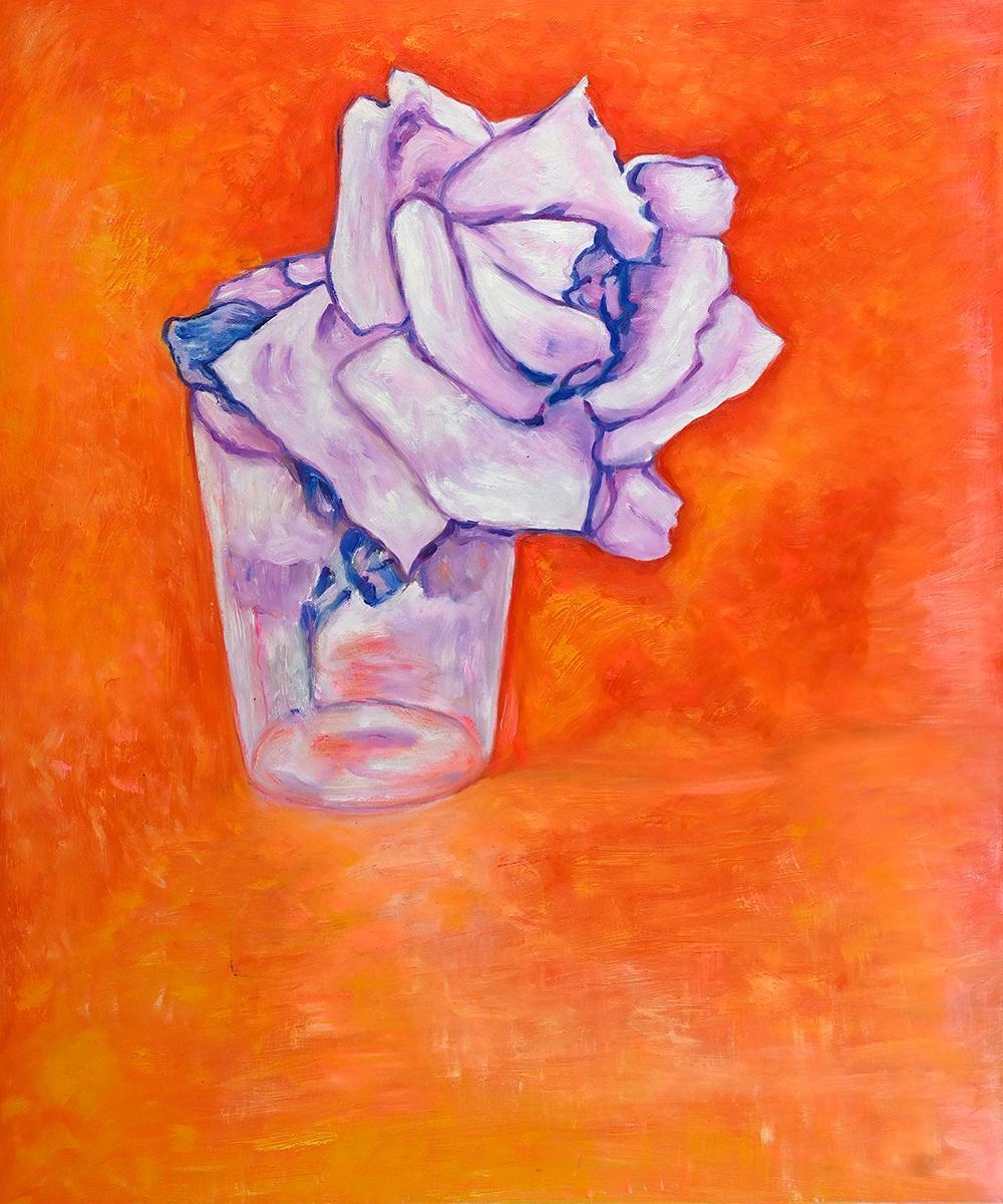 White Rose in a Glass