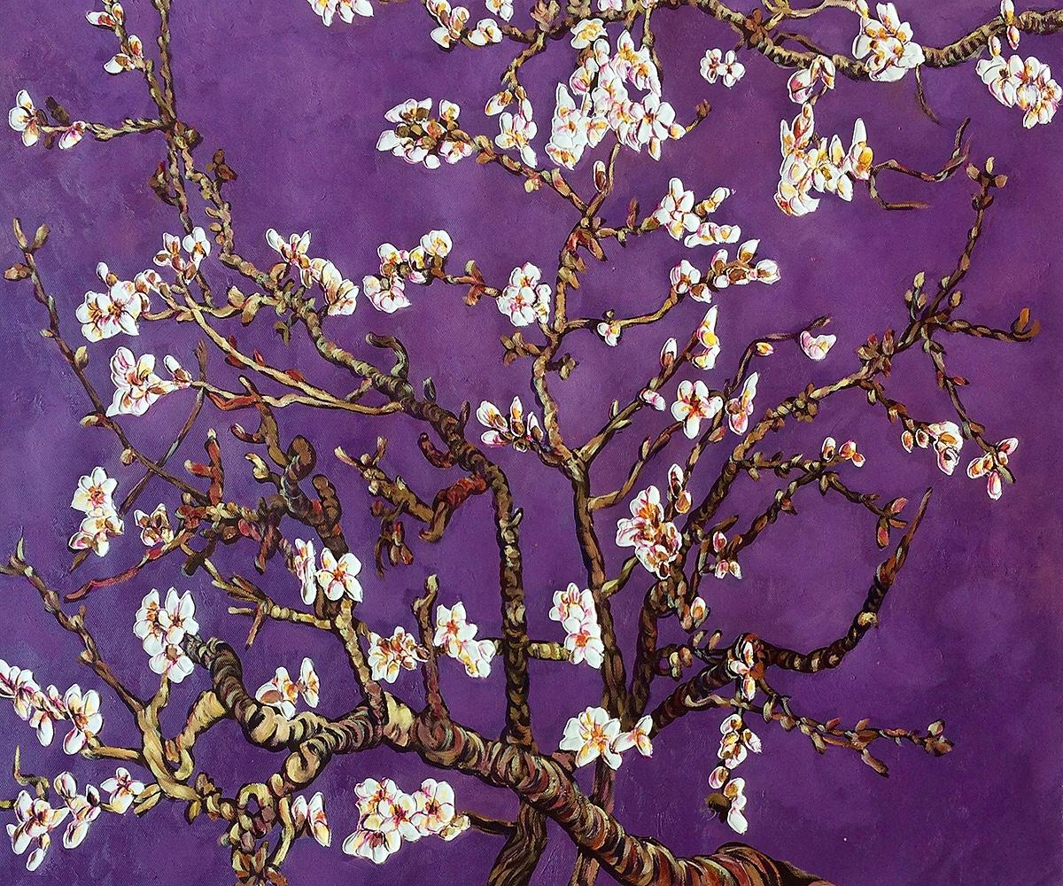 Branches of an Almond Tree in Blossom, Amethyst