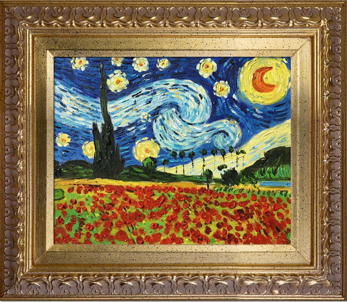Starry Poppy Collage Pre-Framed