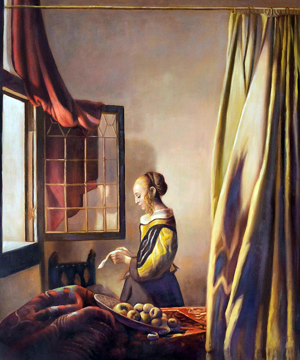 Girl Reading a Letter at an Open Window