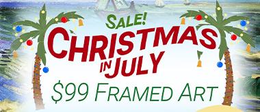 Christmas in July $99 Framed Art Masterpieces Doorbusters!