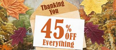 Thanking You Sale! Save 45% Off Thanksgiving Special!