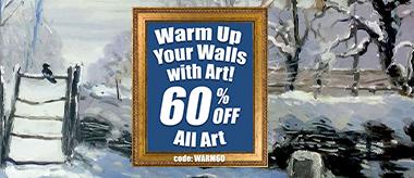 Warm Up Your Wall with Art - Save 60% Off All Art!