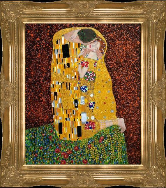 The Kiss Full View Gustav Klimt Oil Painting   1355 5596 227 570x650 