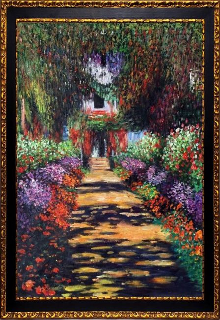 Monet - Garden Path at Giverny - 24x36 Reproduction