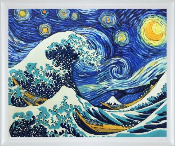 Starry Night Wave Collage - La Pastiche Originals