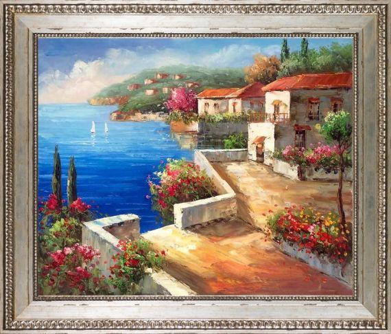 Unknown Artists, Vacation Harbor - Hand Painted Oil Painting on Canvas