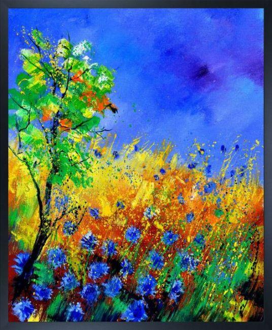 Pol Ledent, Cornflowers 1170 - Hi-End Print on Canvas