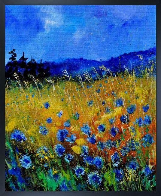 Pol Ledent, Cornflowers 45 - Hi-End Print on Canvas