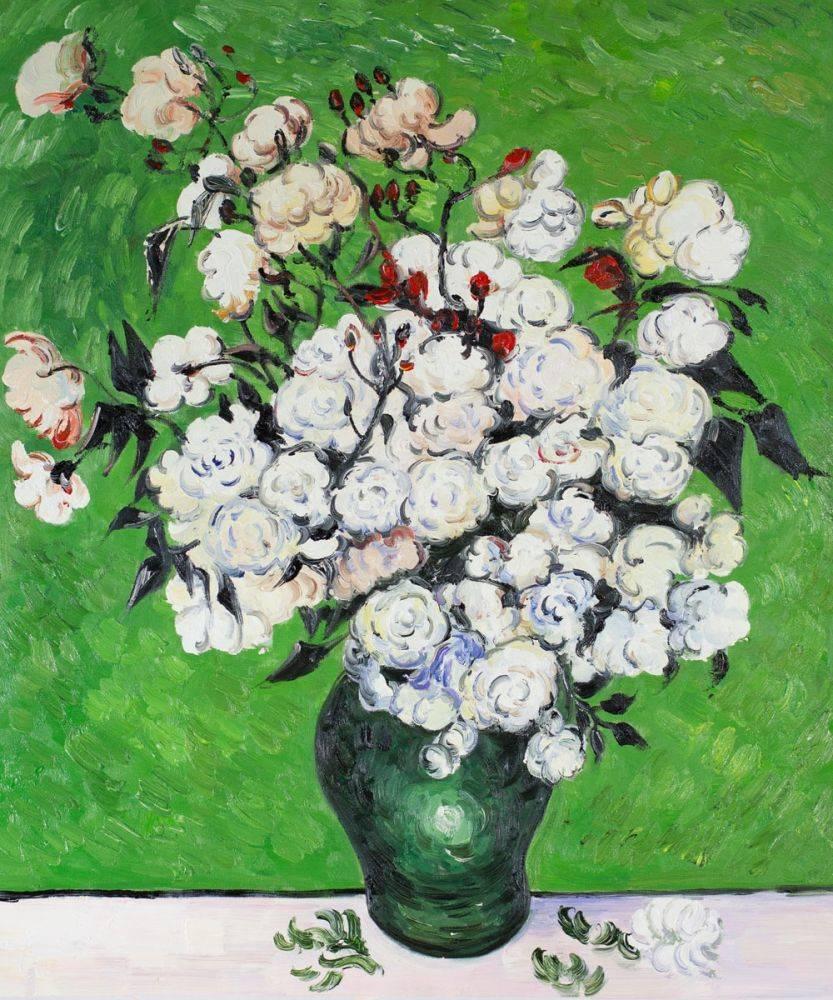 Still Life Vase with Roses Van Gogh VG717 Repro Art Print A4 A3 A2 A1 