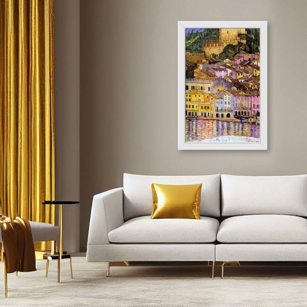 Riproduzione della Pittura A olio su Tela di Lino, Malcesine sul Lago di  Garda da gustav klimt, 100% fatto a mano, Freeshipping, museam Qualità -  AliExpress