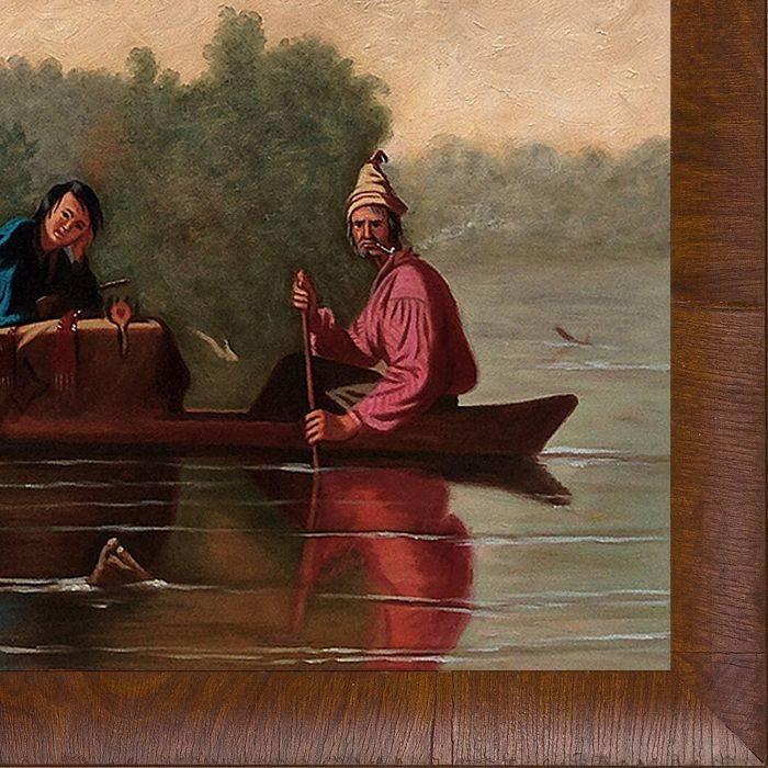 George Caleb Bingham Fur Traders Descending The Missouri 1845 Pre Framed Panzano Olivewood