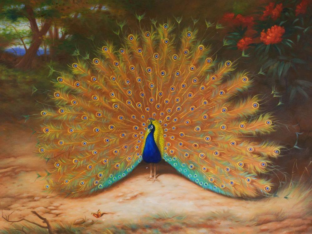 Peacock and Peacock Butterfly, 1917