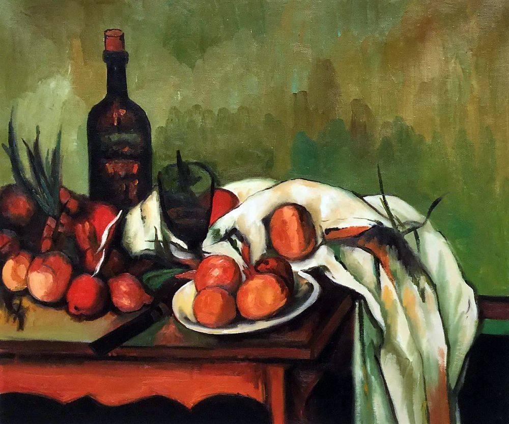 Still Life with Onions and Bottle