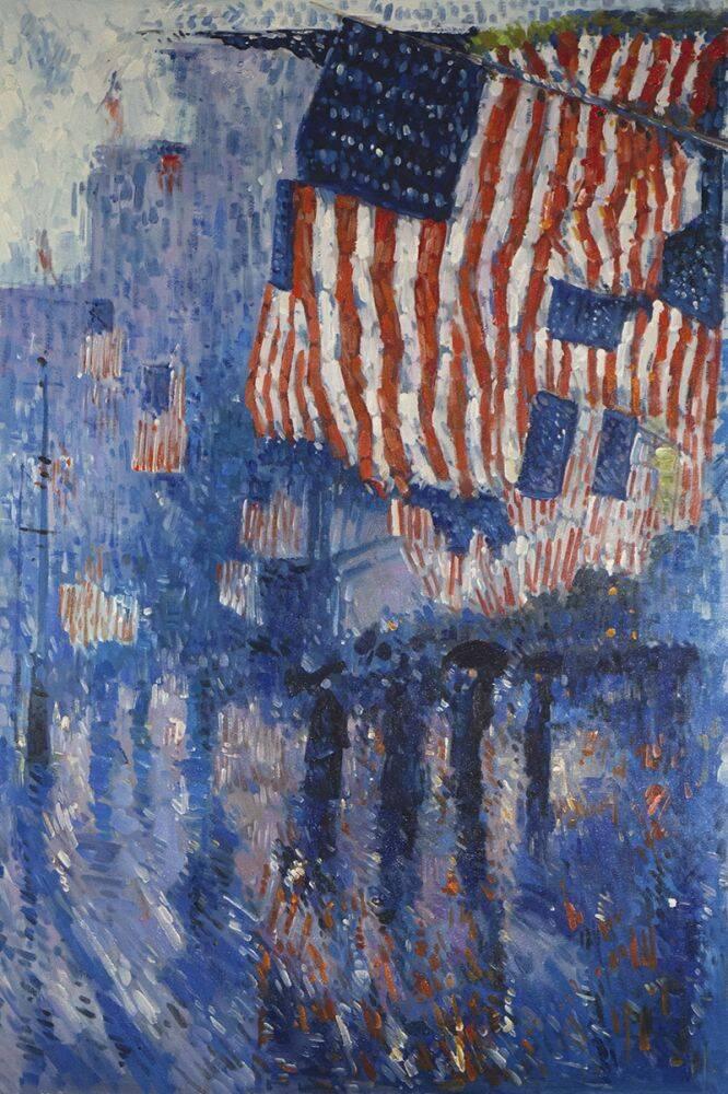 The Avenue In The Rain-Hassam CANVAS OR PRINT WALL ART 