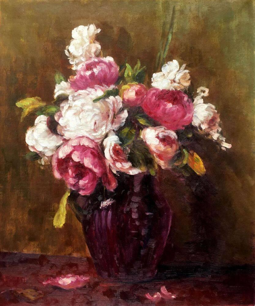 White Peonies and Roses, Narcissus
