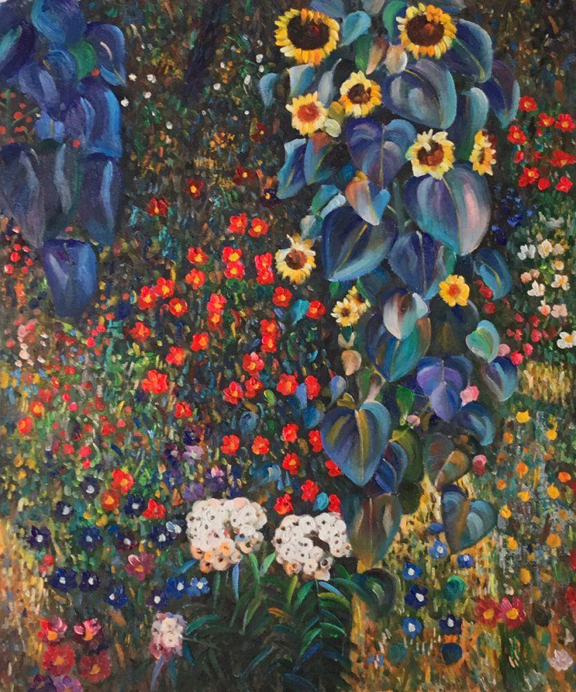 Gustav Klimt - Farm Garden with Sunflowers Art