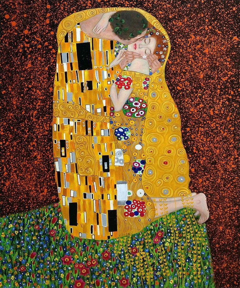 The Kiss Full View Gustav Klimt Oil Painting