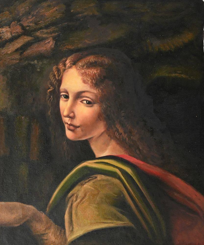 The Virgin of the Rocks (detail - young woman)