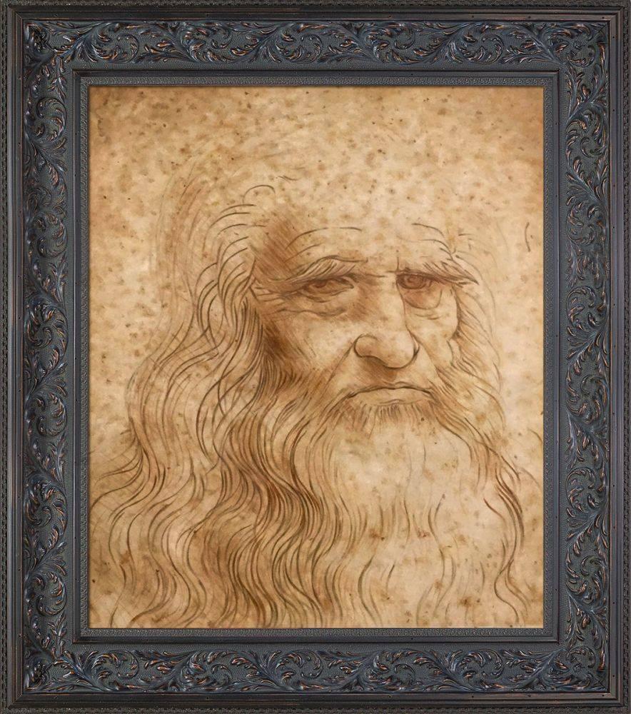 Portrait of a Man in Red Chalk Pre-Framed