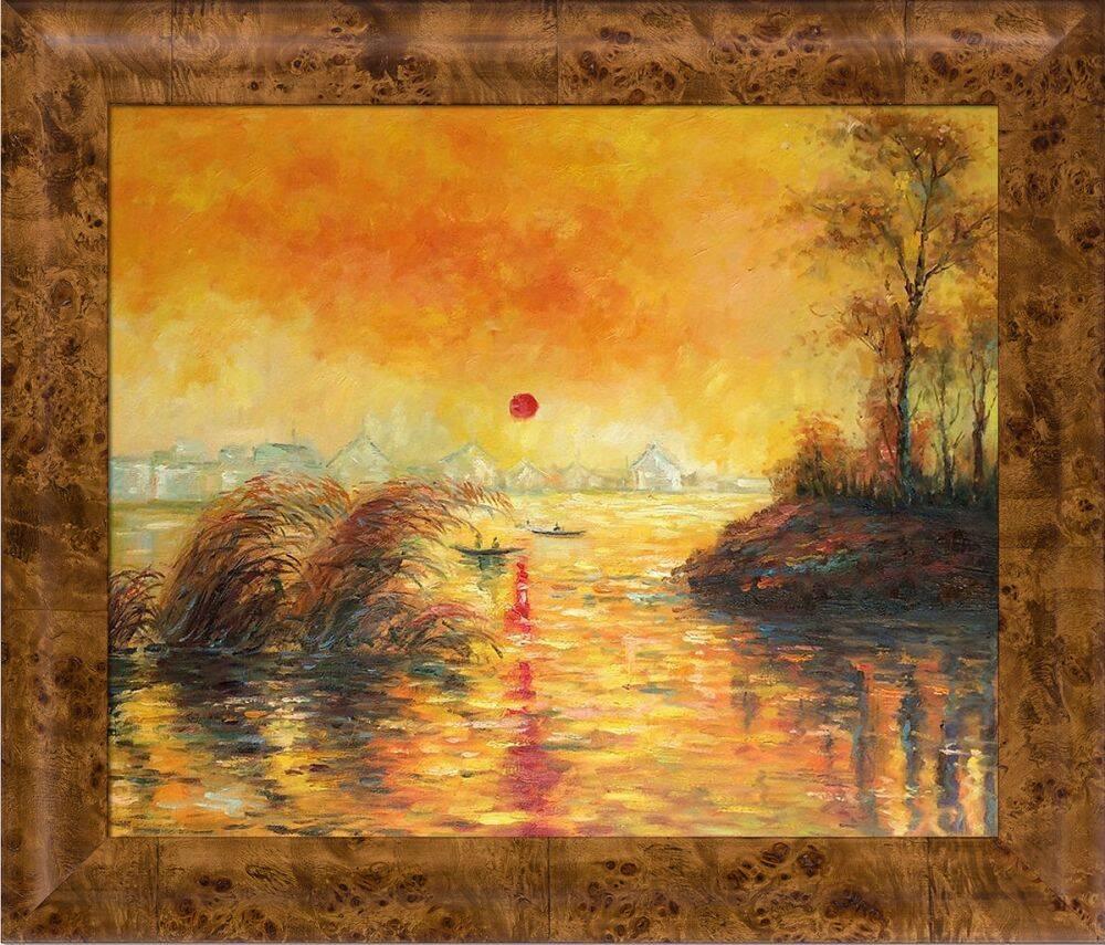 Le Coucher Du Soleil La Seine Pre-Framed