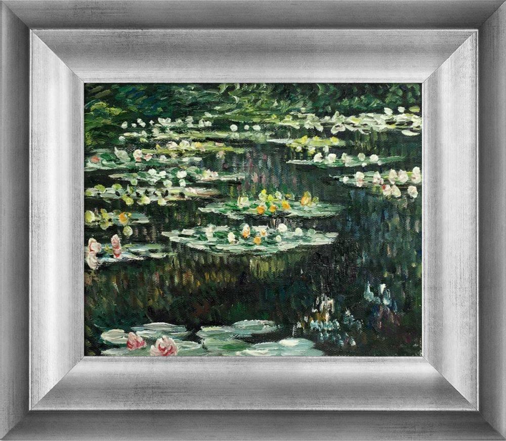 Antique Silver Finish OverstockArt Monet Water Lilies with Athenian Silver Frame 