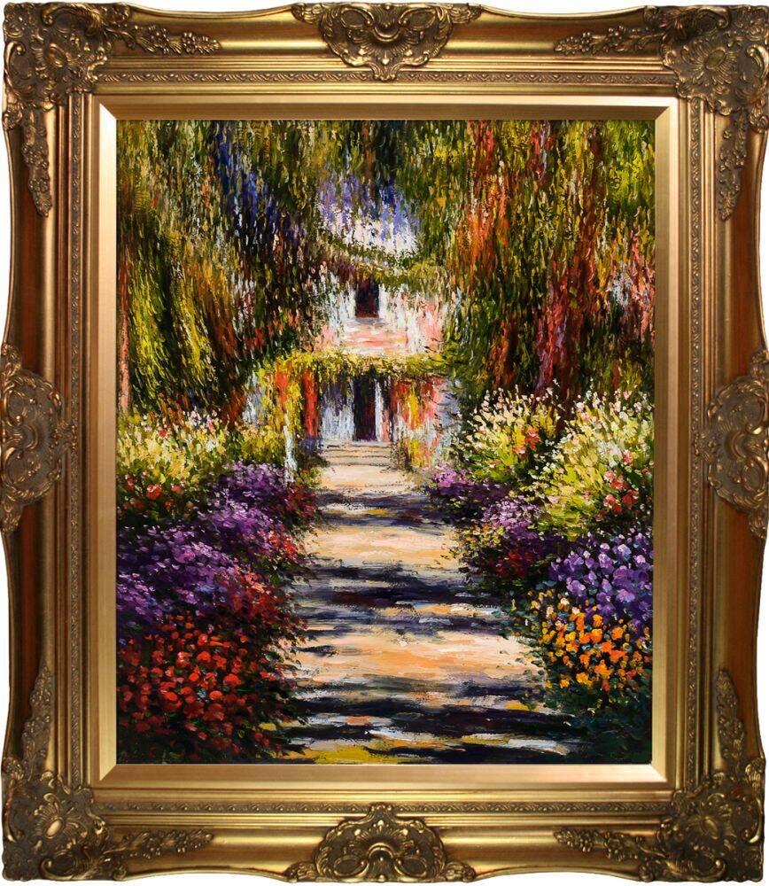 Garden Path at Giverny Pre-Framed - Victorian Gold Frame 20"X24"
