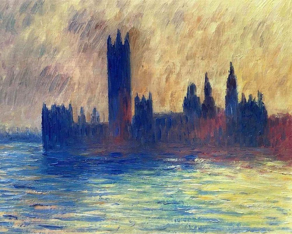 London. The Houses of Parliament (Sun Breaking through the Fog)