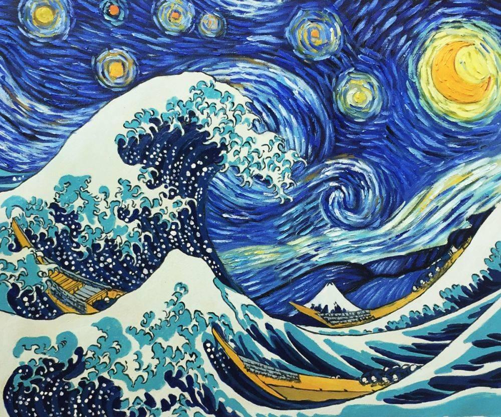 Starry Night Wave Collage