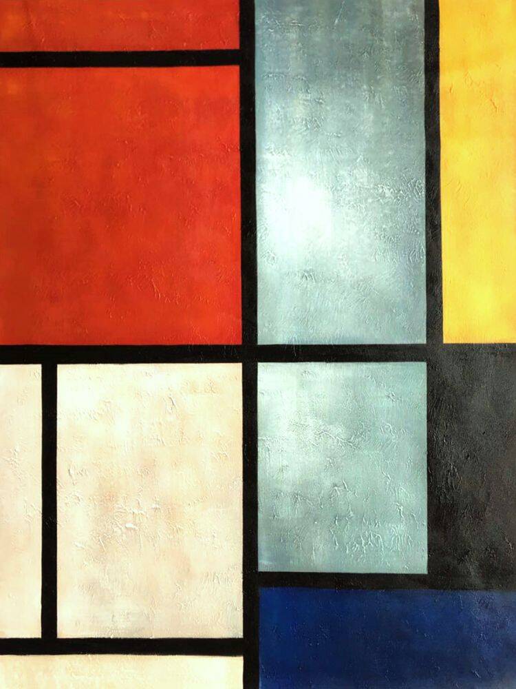 Tableau 3 with Orange -Red, Yellow, Black, Blue and Gray