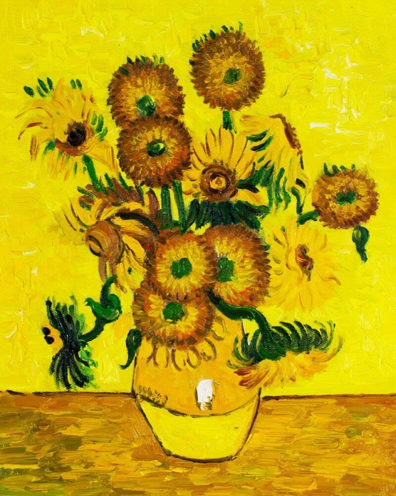 Still Life Vase with Fifteen Sunflowers Vincent Van Gogh 20"x26"   on Canvas 