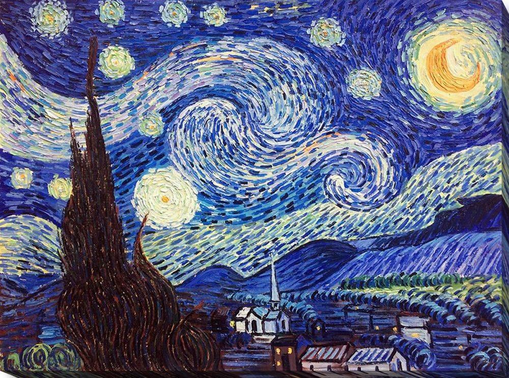 Vincent Van Gogh, Starry Night Pre-Framed - Canvas Art ...