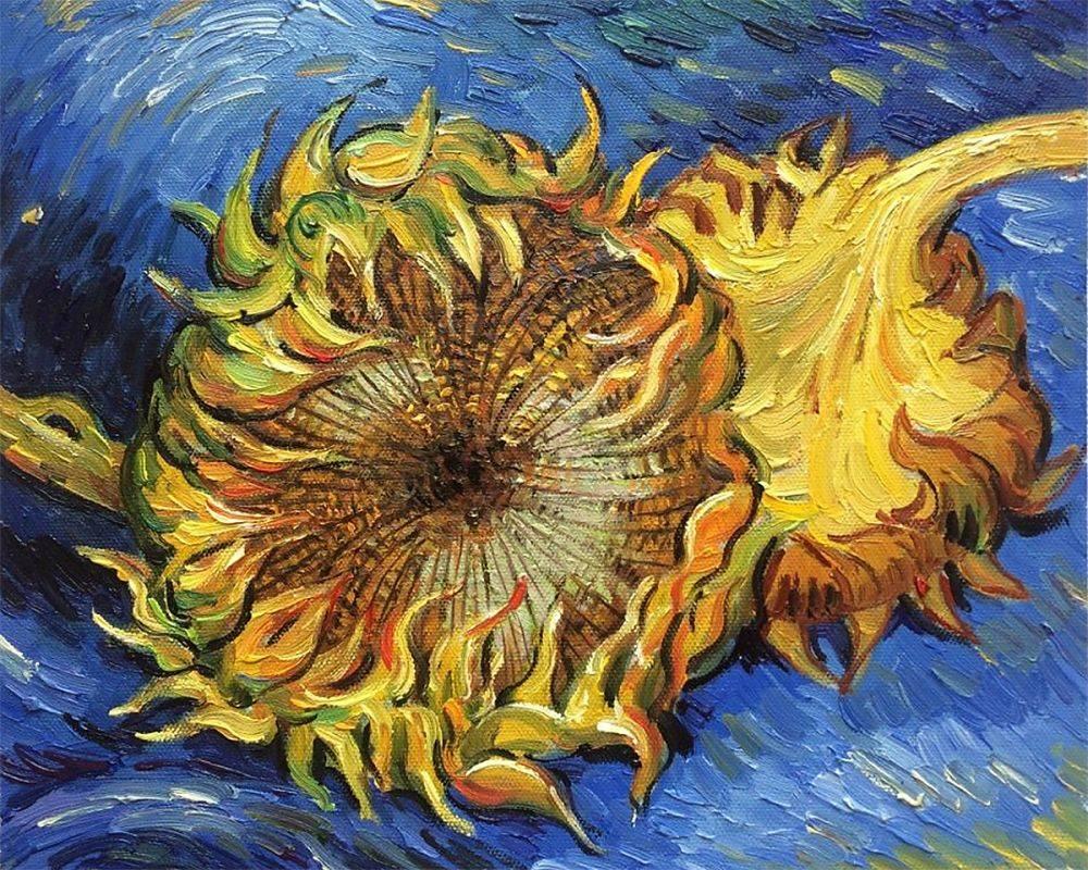Two Cut Sunflowers Reproduction - Reproduction Oil Paintings