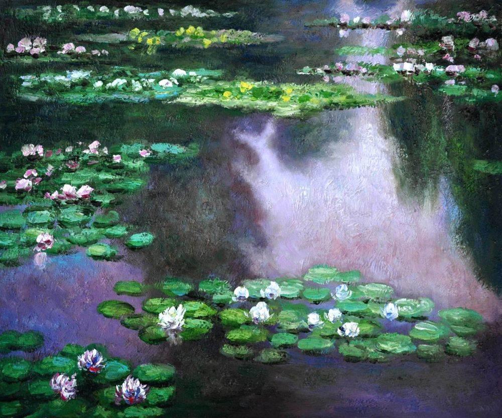 Water Lilies (green and violet)