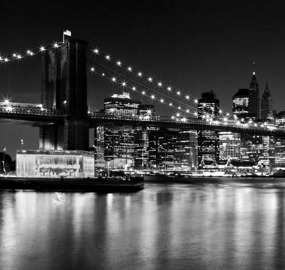 Viola, Skyline, Brooklyn Bridge Hi-End Canvas Print