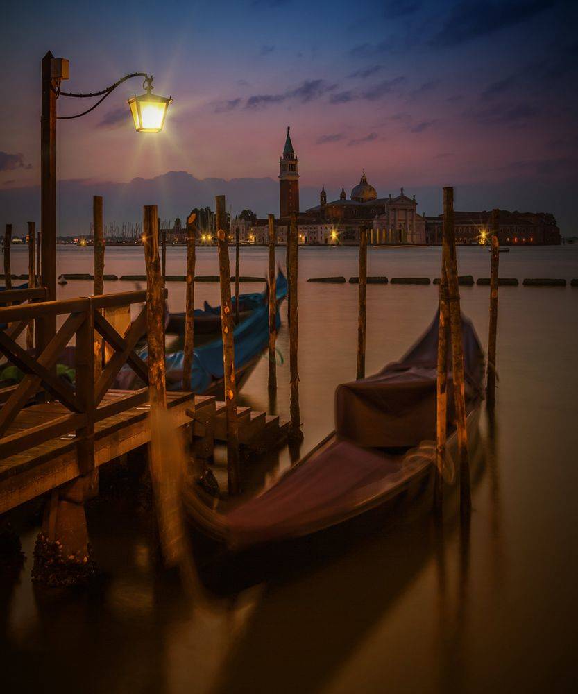 Venice Gondolas at Sunrise