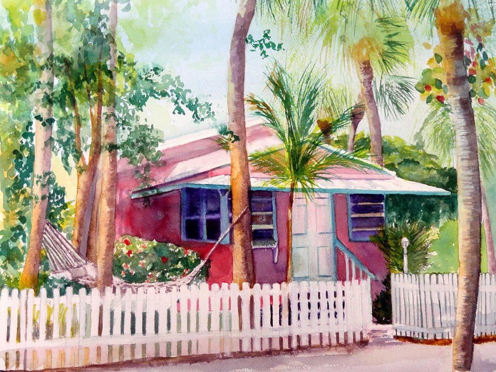 Lynne Atwood Siesta Key Cottage Hi End Print On Canvas