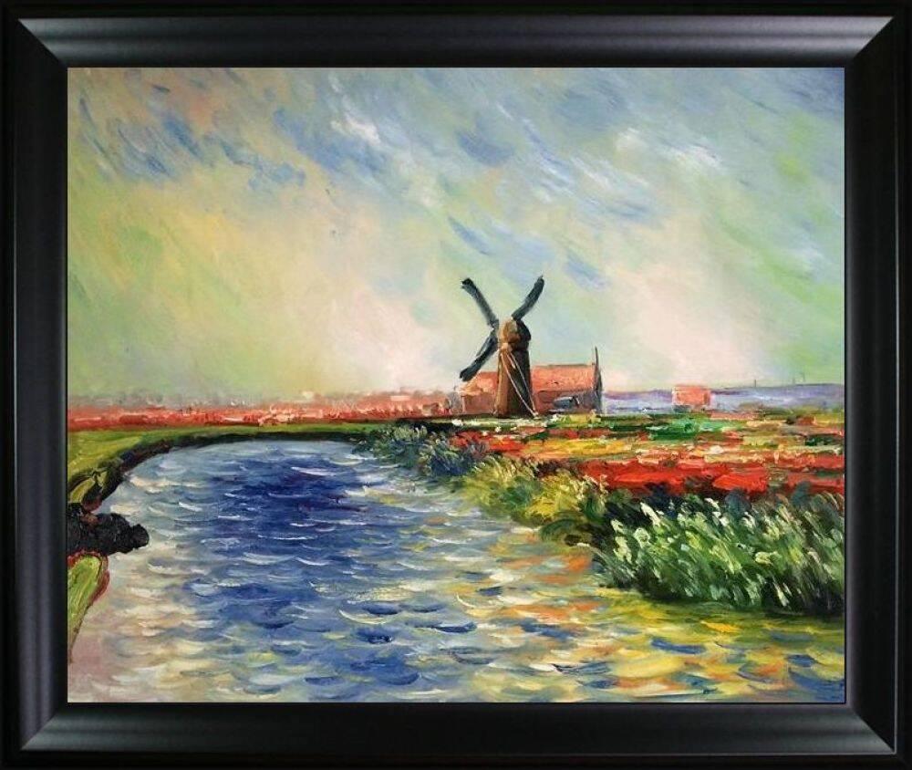 Tulip Field In Holland Claude Monet Black Matte Frame X