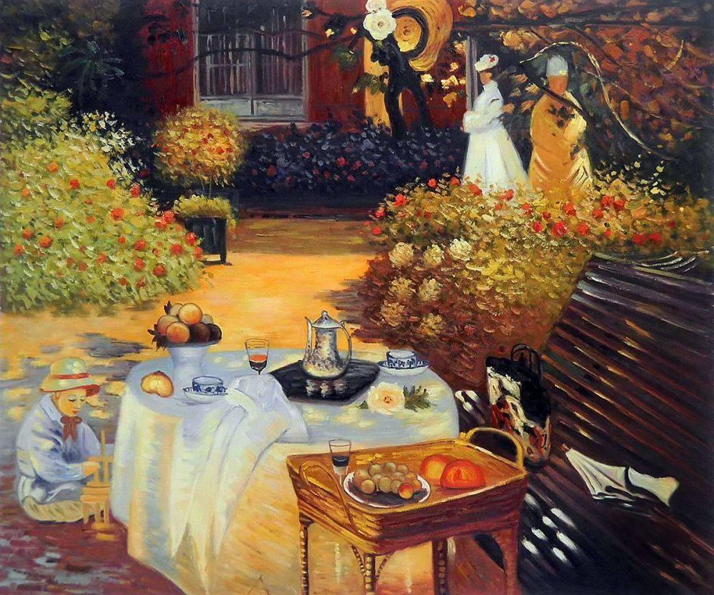 Claude Monet, The Luncheon - Hand Painted Oil Painting on Canvas